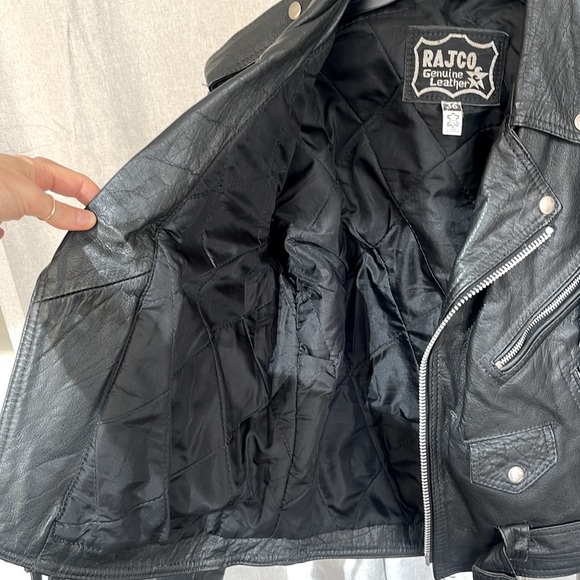 Vintage Leather Biker Moto Jacket Coat - Small - Picture 5 of 5